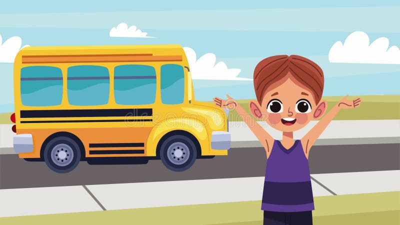Animación de personaje de niño pequeño estudiante libre illustration