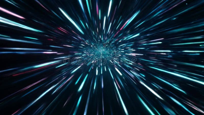 Animación de trazo de luz de alta velocidad creando un entorno dinámico y futurista ilustración del vector