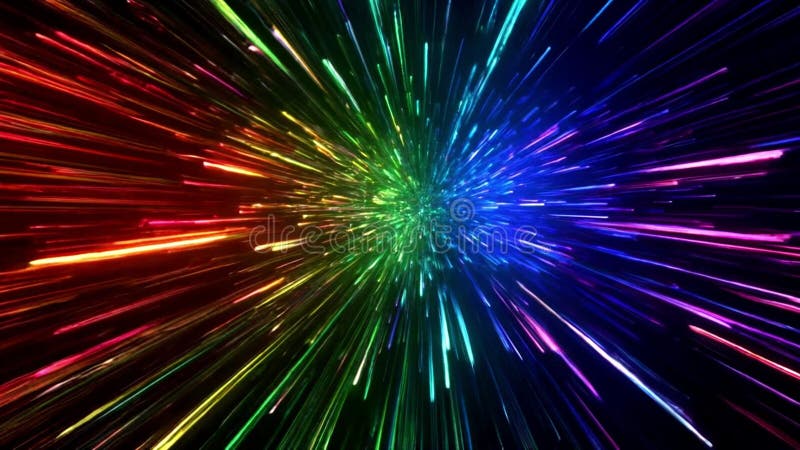 Animación de trazo de luz de alta velocidad creando un entorno dinámico y futurista ilustración del vector