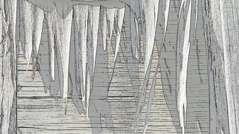 Animación del fondo de tablones de madera viejos Efectos del bosquejo