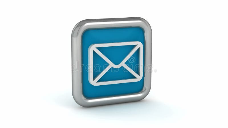 Animación del lazo de un icono azul del correo