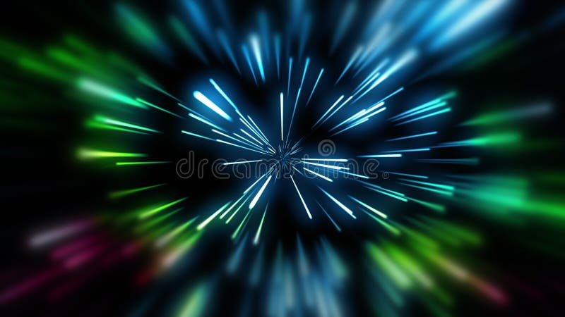 Animación en bucle. túnel multicolor de líneas de neón libre illustration