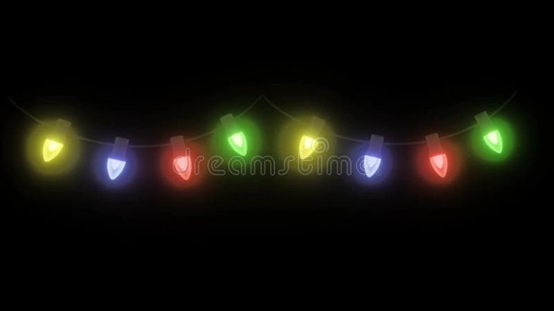 Animación Garland claro multicolor sobre fondo negro libre illustration