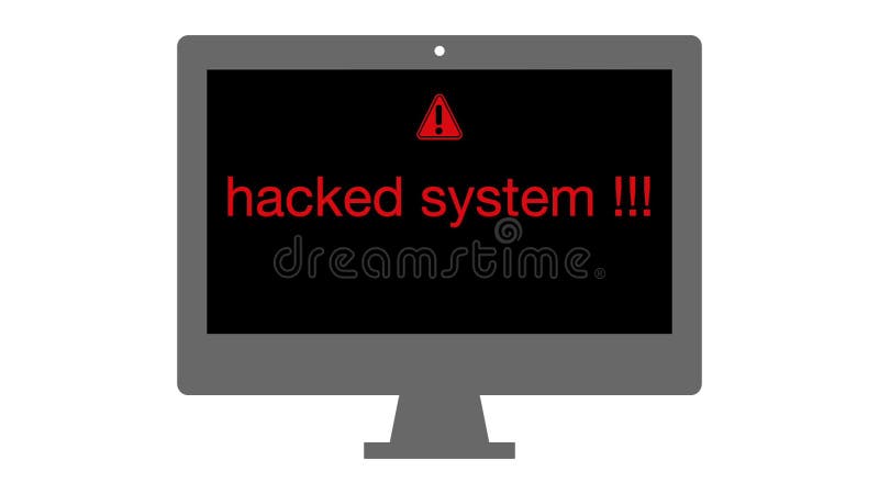 Animación gráfica de equipo hackeado mostrando autodestrucción stock de ilustración