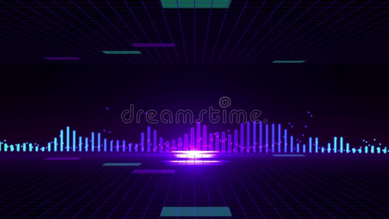 Animación inconsútil del extracto 3D del fondo del equalizador de la onda acústica stock de ilustración