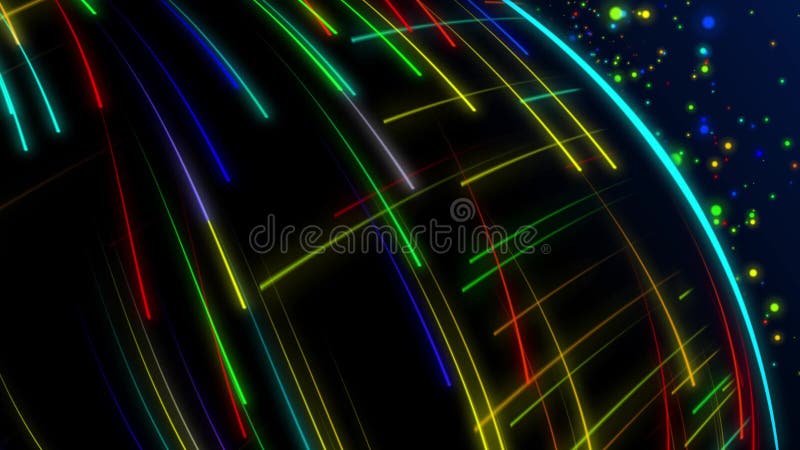 Animación inconsútil del tiroteo de rayo láser del rayo de la luz colorida abstracta del espectro en fondo de alta velocidad ilustración del vector