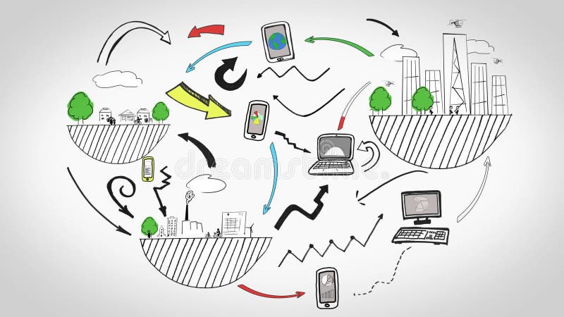 Animación que muestra conectividad y tecnología libre illustration