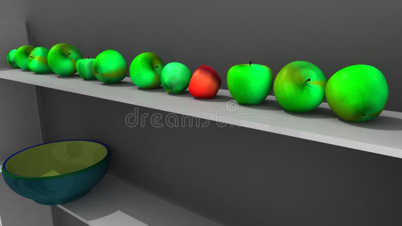 Animación que muestra 3dapple en un estante libre illustration
