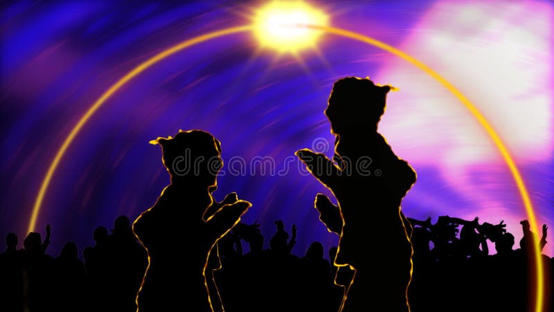 Animación que muestra a gente en una sala de baile stock de ilustración