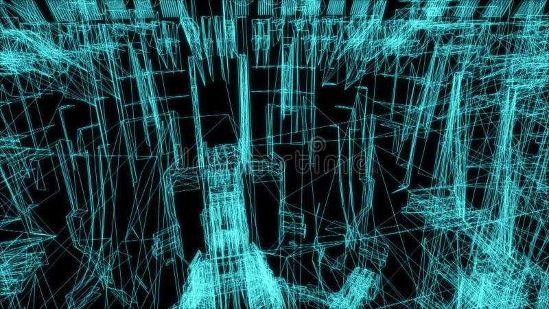 Animación que muestra un dibujo técnico ilustración del vector