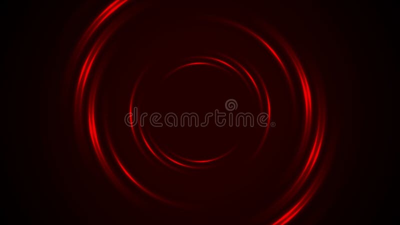 Animación rojo oscuro brillante del vídeo de los círculos que brilla intensamente