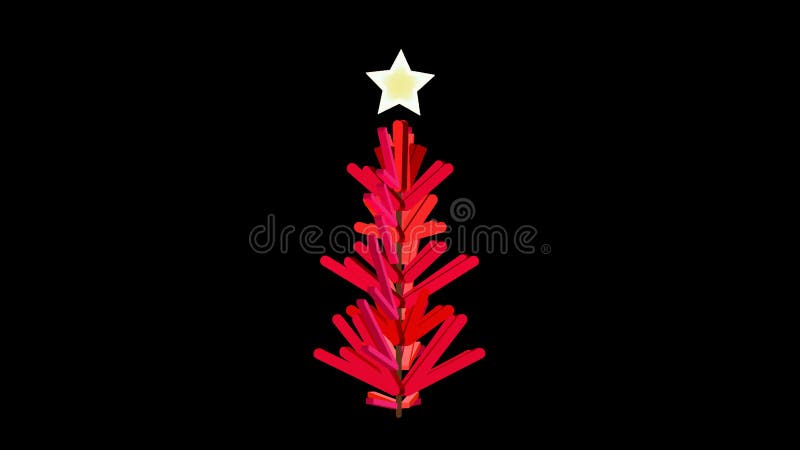 Animacja drzewa bożonarodzeniowego obracająca się na przezroczystym tle. choinka xmas animowana na kanale alfa. kolory symbolu now royalty ilustracja