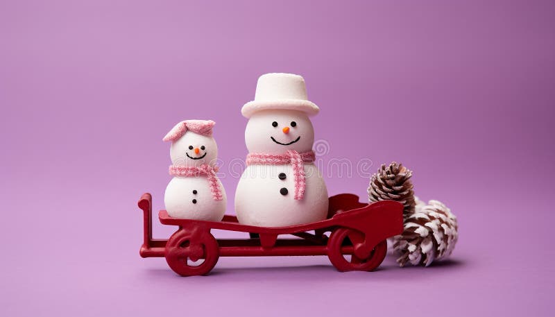Animado muñeco de nieve trae alegría de invierno con adorable decoración de copos de nieve generada por ai stock de ilustración