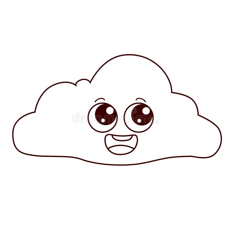 Animado personaje de mascota de dibujos animados en la nube libre illustration