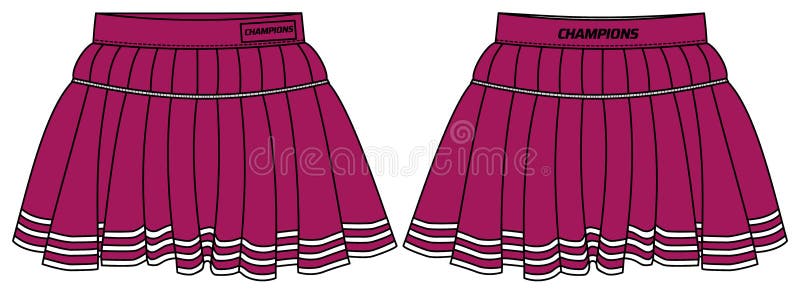 Animadora Femenina Mini Falda Mini Uniforme Jersey Plano Ilustración De Moda Para Niñas Y Mujeres Falda De Ilustración del - Ilustración de retroceder, técnico: