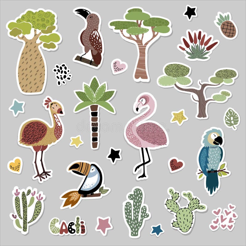 Animais africanos bonitos ilustração stock Animais africanos bonitos ilustração stock