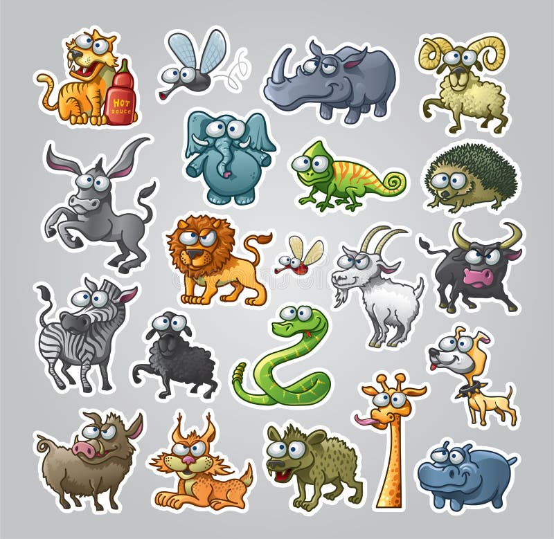 Animais ajustados ilustração royalty free Animais ajustados ilustração royalty free