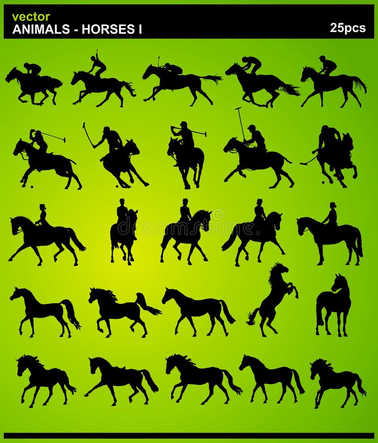 Vector - animals - HORSES I. vector silhouettes of horses. Vector - animals - HORSES I. vector silhouettes of horses