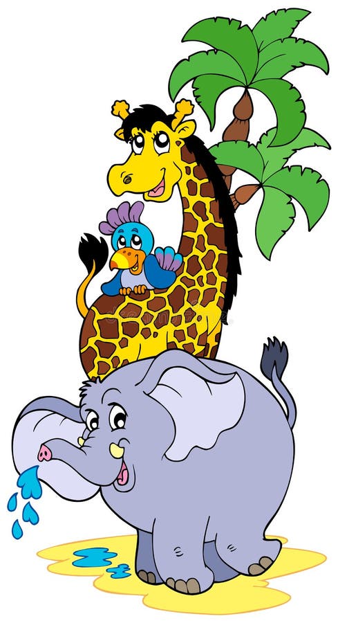Animais do africano dos desenhos animados ilustração royalty free Animais do africano dos desenhos animados ilustração royalty free