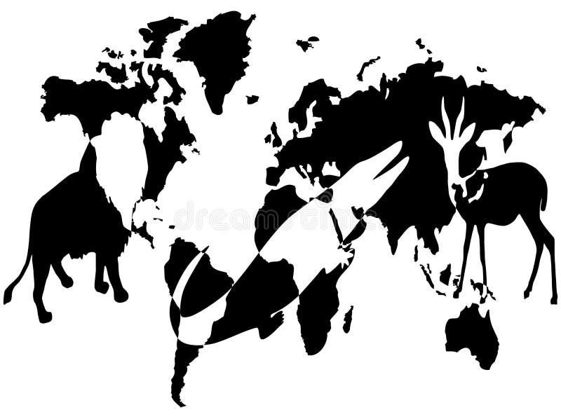 Animais no mundo ilustração do vetor Animais no mundo ilustração do vetor