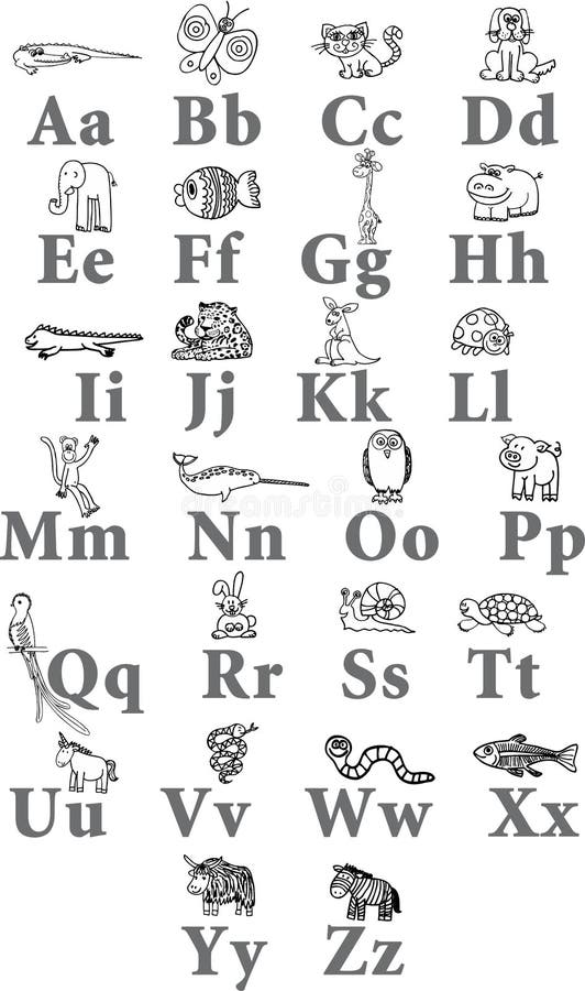 Animal alphabet royalty free illustration