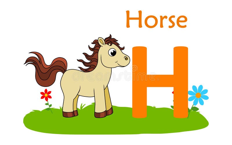 Download Animal Alphabet H.H For Horse Stock Vector - Illustration of artistic, illustration: 114647339