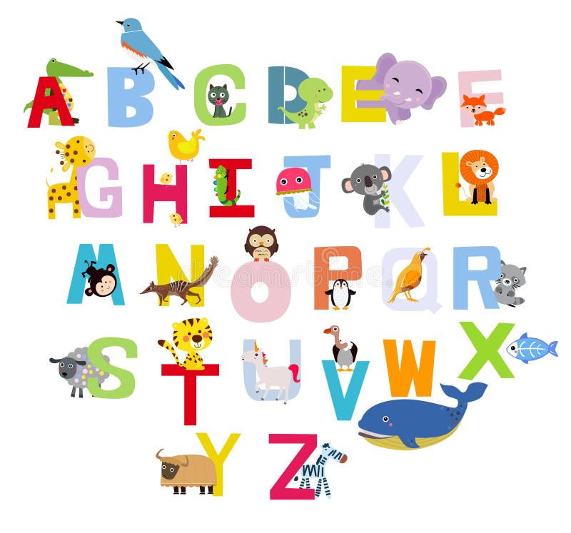 Download Animal alphabet stock vector. Illustration of letter - 47658353