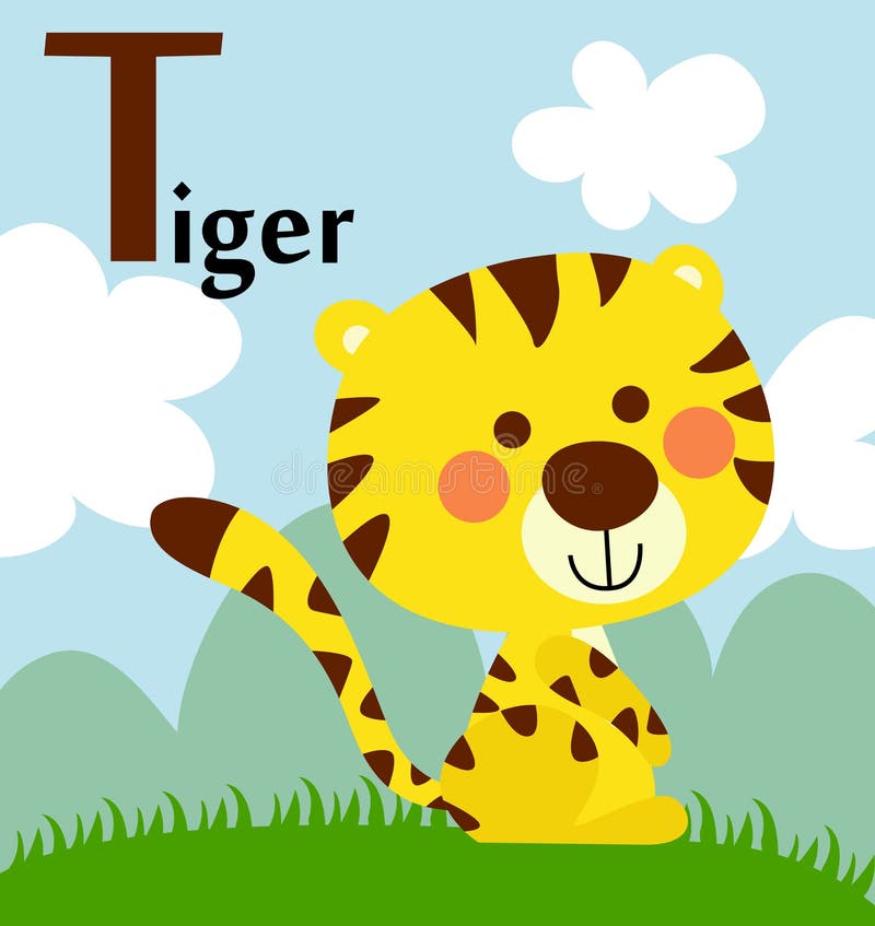 Animal alphabet for the kids: T for the Tiger