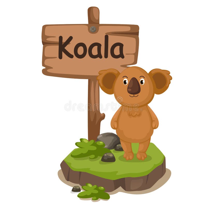 Animal alphabet letter K for koala royalty free illustration