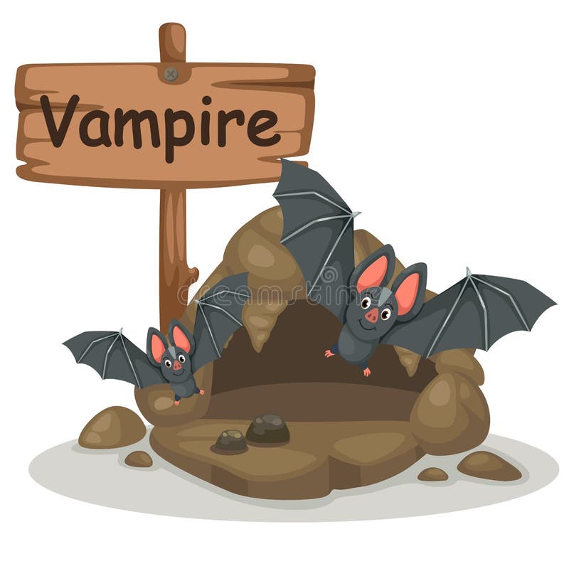 Animal alphabet letter V for vampire stock illustration Animal alphabet letter V for vampire stock illustration