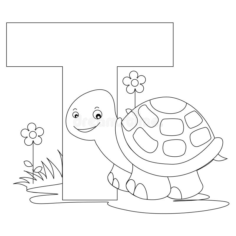 Animal Alphabet T Coloring page