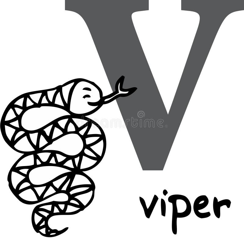 Animal alphabet V (viper)