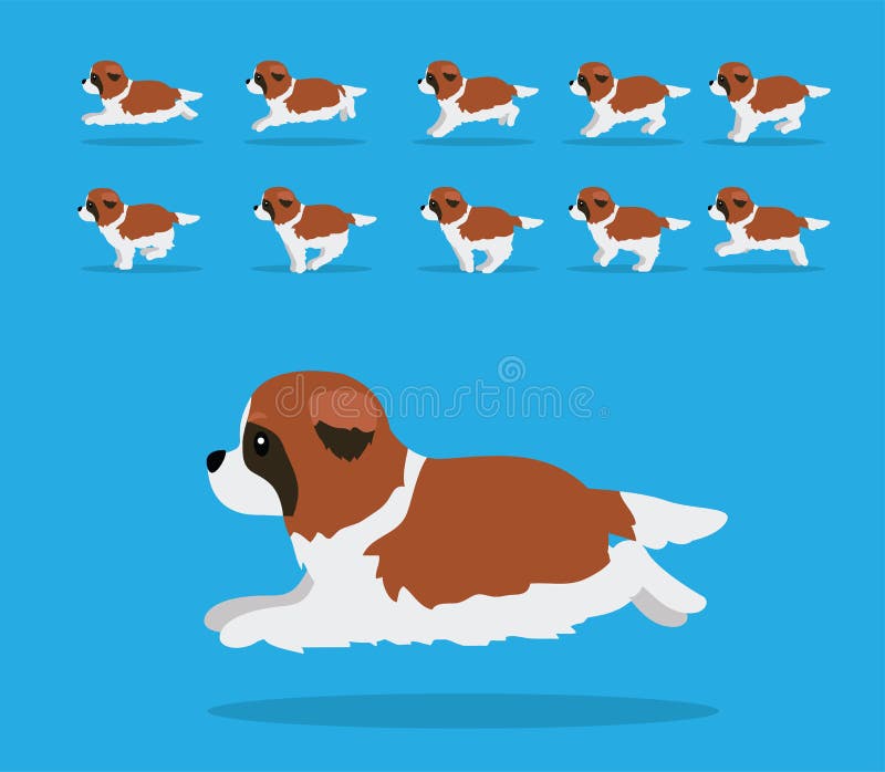 Animal Animation Sequence Dog Saint Bernard Cartoon Vector Stock Vector -  Illustration of eps10, motion: 188936778