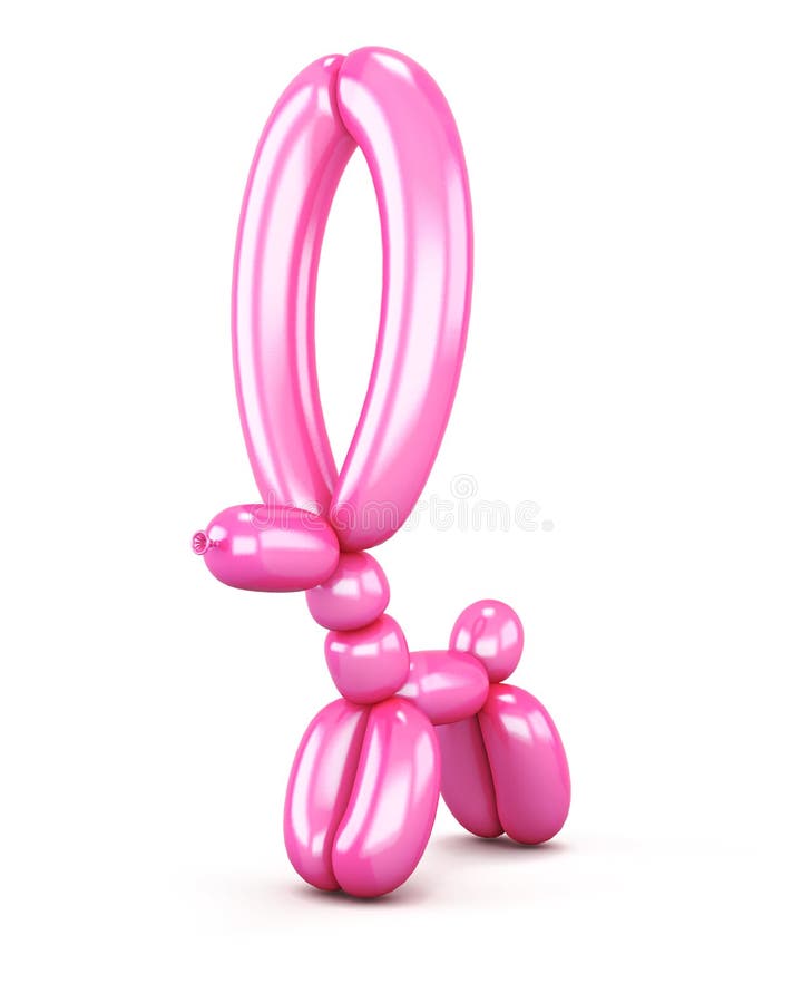 Animal balloon isolated on white background. 3d render image