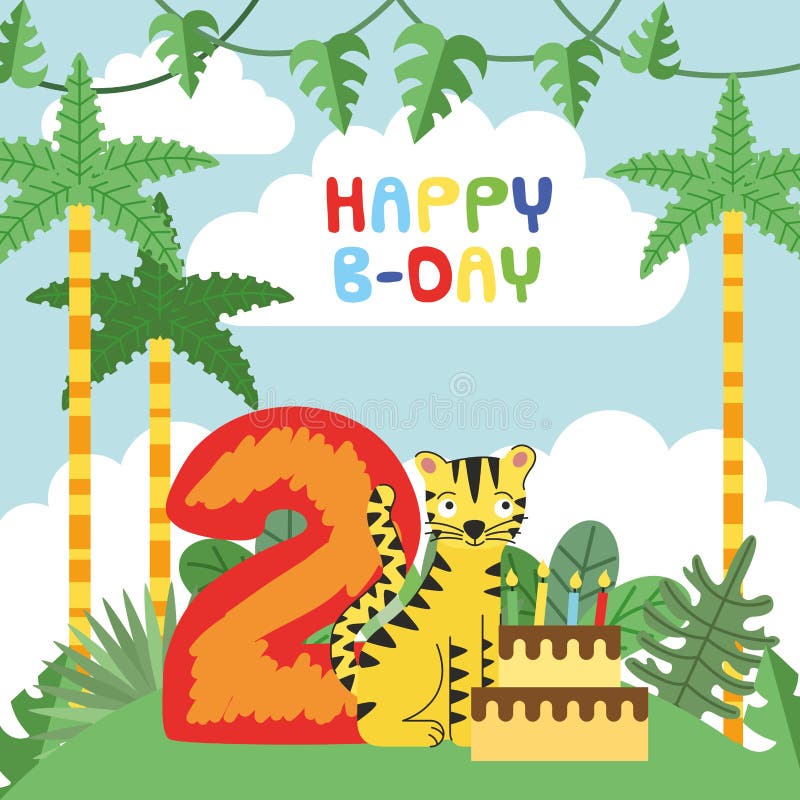 Download Animal Birthday Card. Vector Stock Vector - Illustration ...