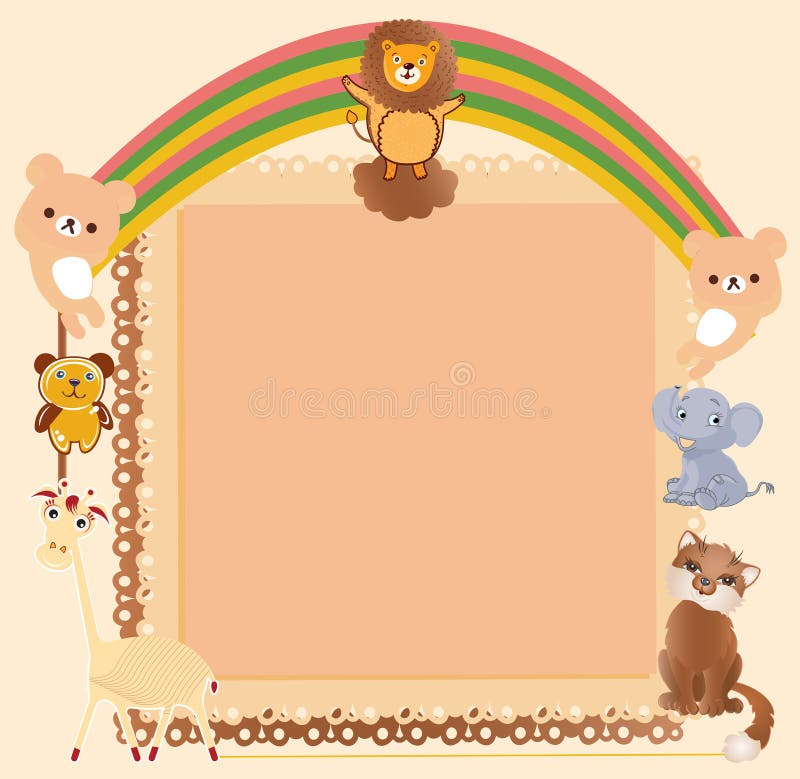 Animal border stock vector. Illustration of jungle, monkey - 35367464