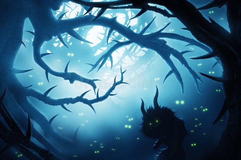 Animal with Burning Eyes in Dark Mystic Forest Stock Illustration - Illustration of animals, gothic: 59798384 Animal with Burning Eyes in Dark Mystic Forest Stock Illustration - Illustration of animals, gothic: 59798384