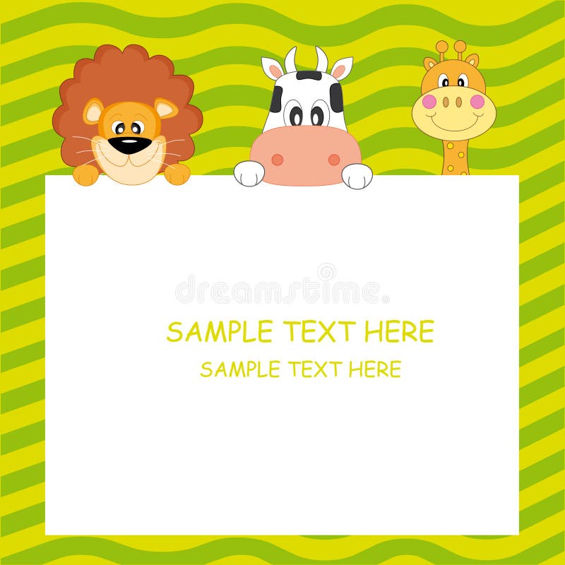 Animal card stock vector. Illustration of giraffe, template - 16656675