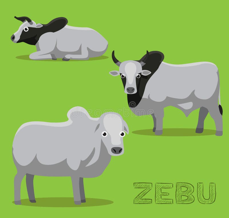 Cow Zebu Cartoon Vector Illustration Stock Vector - Illustration of mammal,  bull: 119335670