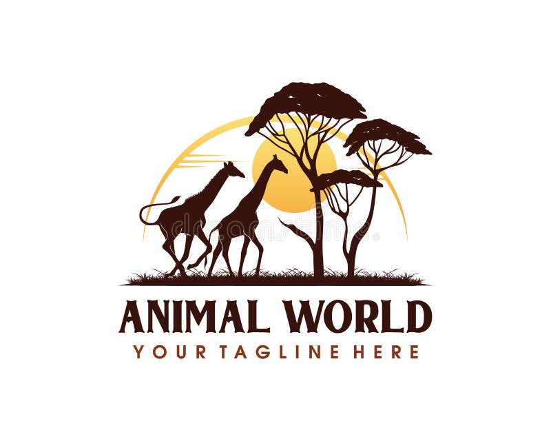 Animal Conservation Logo Design. Wildlife Safari Logo Design Inspiration  Stock Vector - Illustration of landscape, black: 232357710