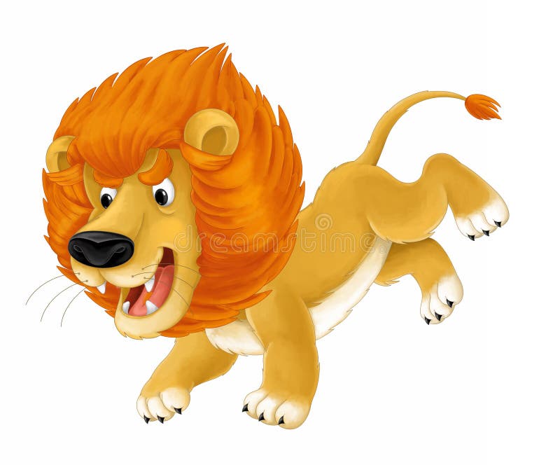 Animal de bande dessinée - lion - caricature illustration stock Animal de bande dessinée - lion - caricature illustration stock