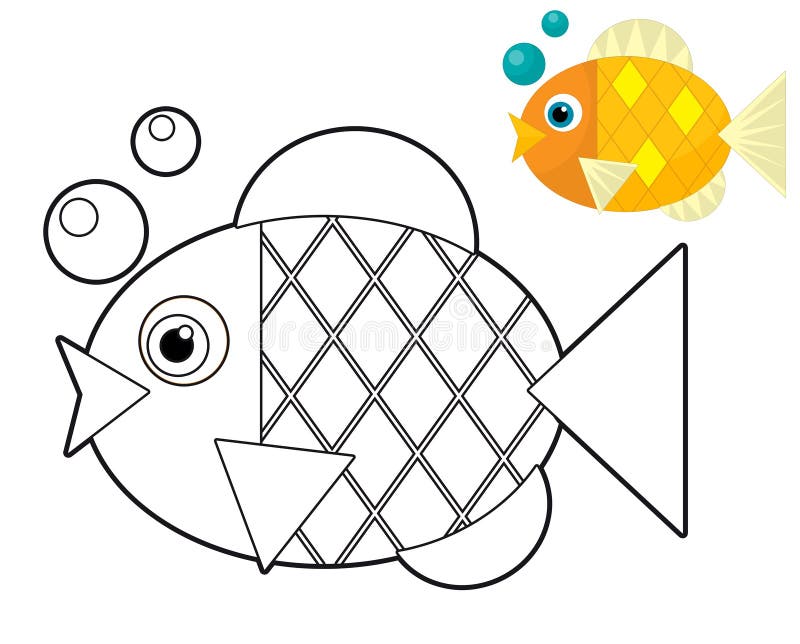 Animal de bande dessinée - page de coloration - illustration pour les enfants illustration stock Animal de bande dessinée - page de coloration - illustration pour les enfants illustration stock