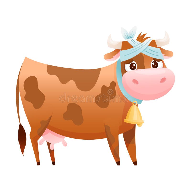 Animal De Vaca Doente Com Ligadura Na Cabeça Com Vetor De Dor De Cabeça  Ativado Ilustração do Vetor - Ilustração de infeliz, jogo: 253073041
