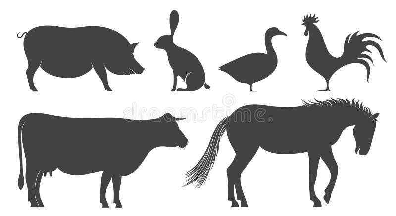 Animal del campo Silueta ilustración del vector Animal del campo Silueta ilustración del vector