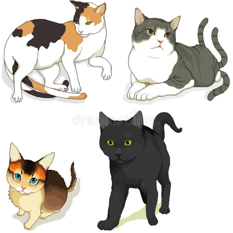 Cats Flat Icon Vector Illustration Stock Vector by ©nettibuletti