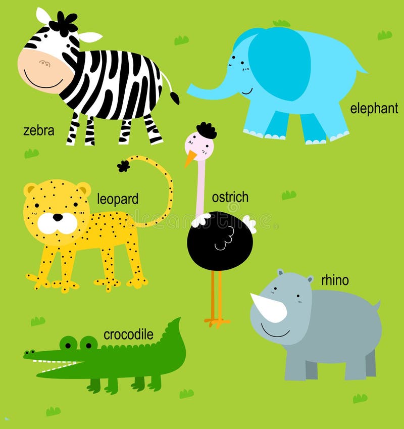 Animal e inglés stock de ilustración