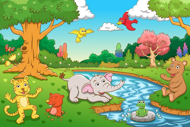 Animal en la selva. ilustración del vector. Ilustración de bosque - 38934923 Animal en la selva. ilustración del vector. Ilustración de bosque - 38934923