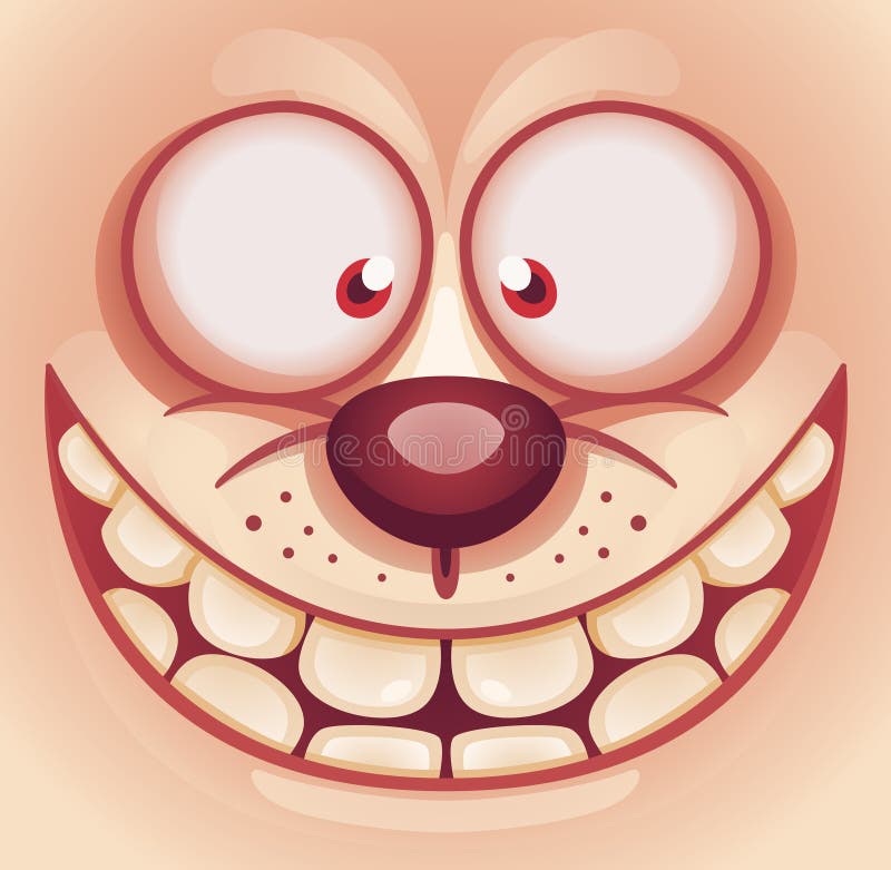 Laughing Cute Animal Face. Cartoon Illustration. Yeti vectors