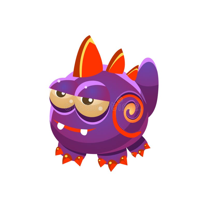 Animal familier sans ailes amical fantastique pourpre Dragon Fantasy Imaginary Monster Collection illustration stock Animal familier sans ailes amical fantastique pourpre Dragon Fantasy Imaginary Monster Collection illustration stock