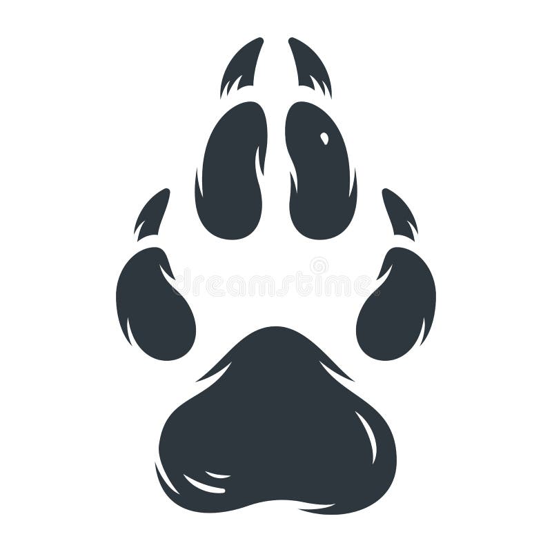 Animal Footprint Pet Dog or Wolf Paw Stock Vector - Illustration of ...